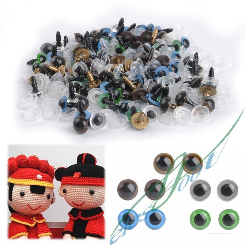 100pc 10mm Mix Color Plastic Safety Eyes For Teddy Bear Doll Animal Puppet Craft