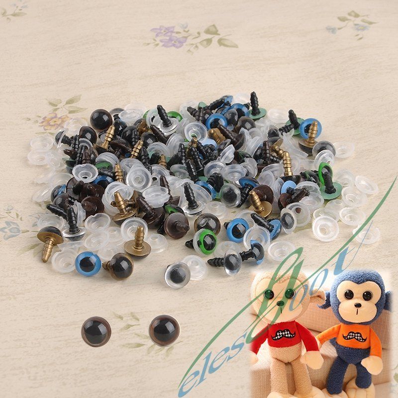 100pc 10mm Mix Color Plastic Safety Eyes For Teddy Bear Doll Animal Puppet Craft