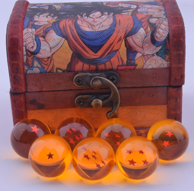 DragonBall Z Stars Crystal Ball Collection Set with Wood Box 7pcs Anime