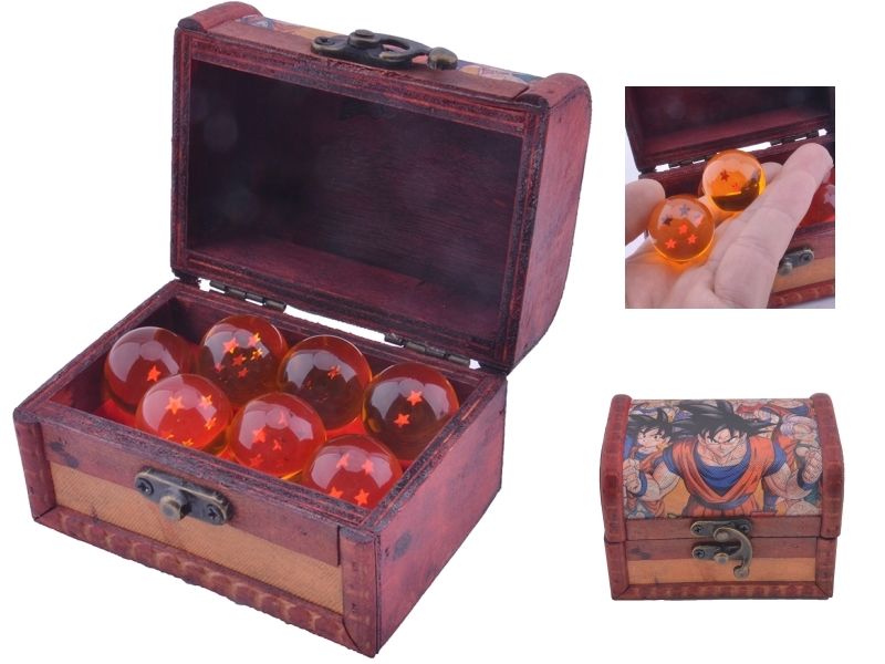 DragonBall Z Stars Crystal Ball Collection Set with Wood Box 7pcs Anime