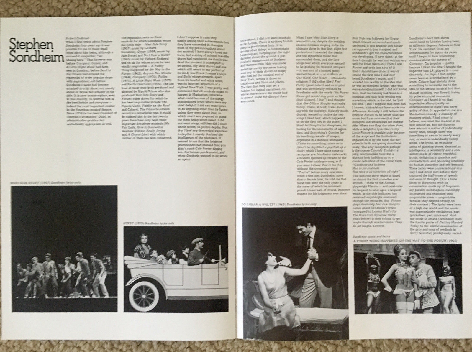 Side By Side By Sondheim - Souvenir Program from Original London Production - 19