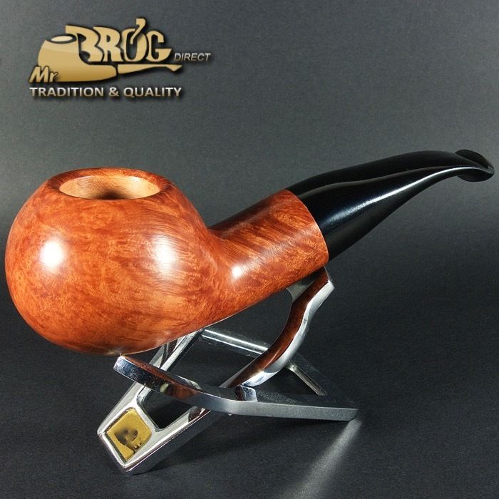 EXCLUSIVE HAND MADE & WAXED SMOOTH BRIAR wood smoking pipe * BISON MALMAC *