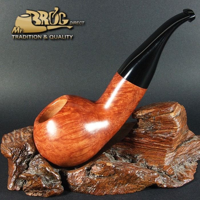 EXCLUSIVE HAND MADE & WAXED SMOOTH BRIAR wood smoking pipe * BISON MALMAC *