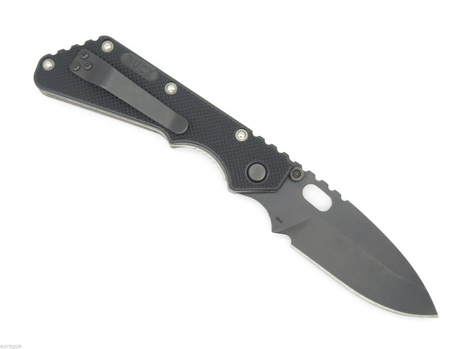 BUCK 889 STRIDER LOGO BLACK BLADE & HANDLE TACTICAL FOLDING POCKET KNIFE ~ 2011