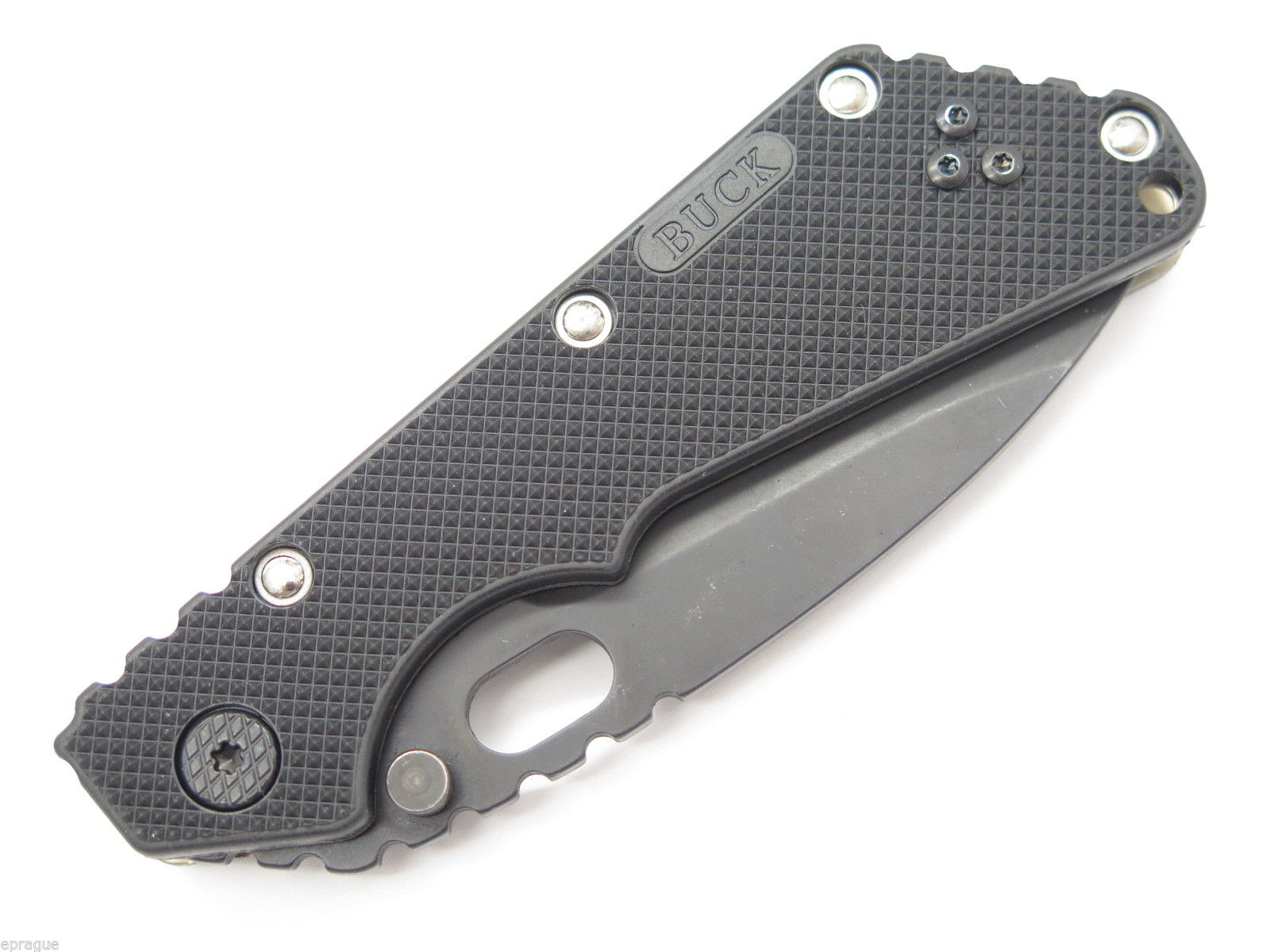 BUCK 889 STRIDER LOGO BLACK BLADE & HANDLE TACTICAL FOLDING POCKET KNIFE ~ 2011