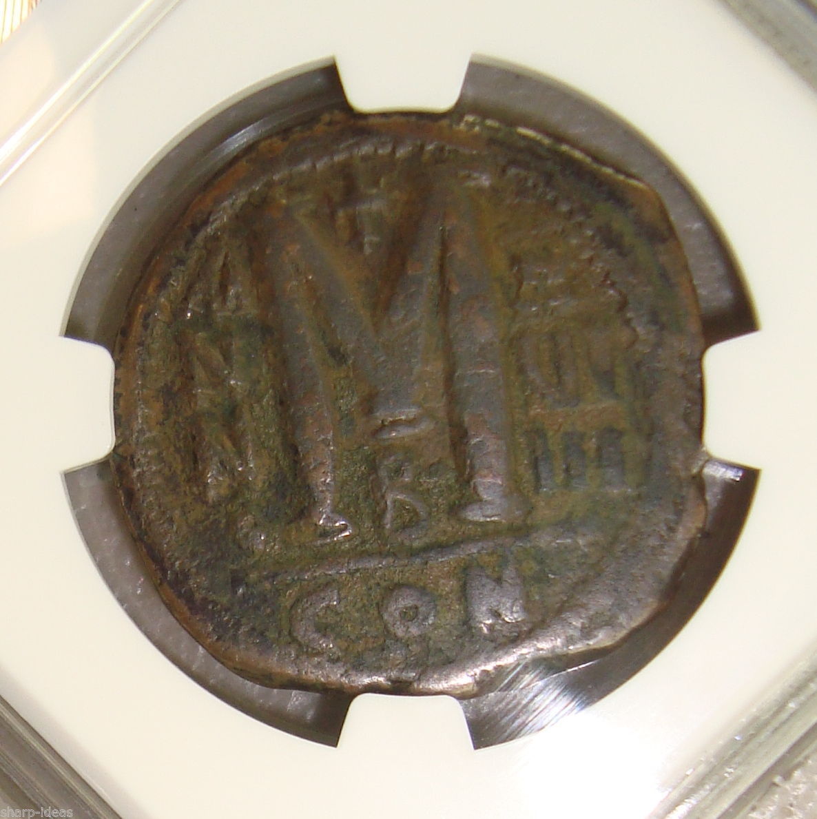 AD 527-565 Justinian I Ancient Byzantine Bronze Follis Coin - NGC VF