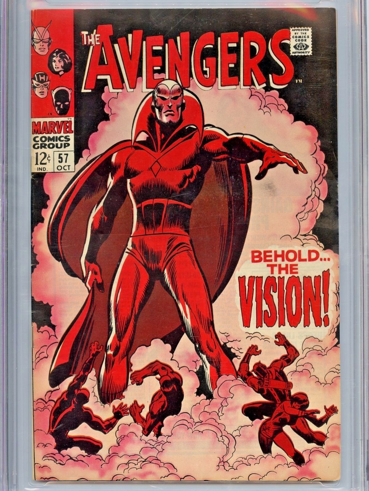 THE AVENGERS (1963) #57 - 1ST APPEARANCE OF THE SILVER-AGE VISION cgc 7.5