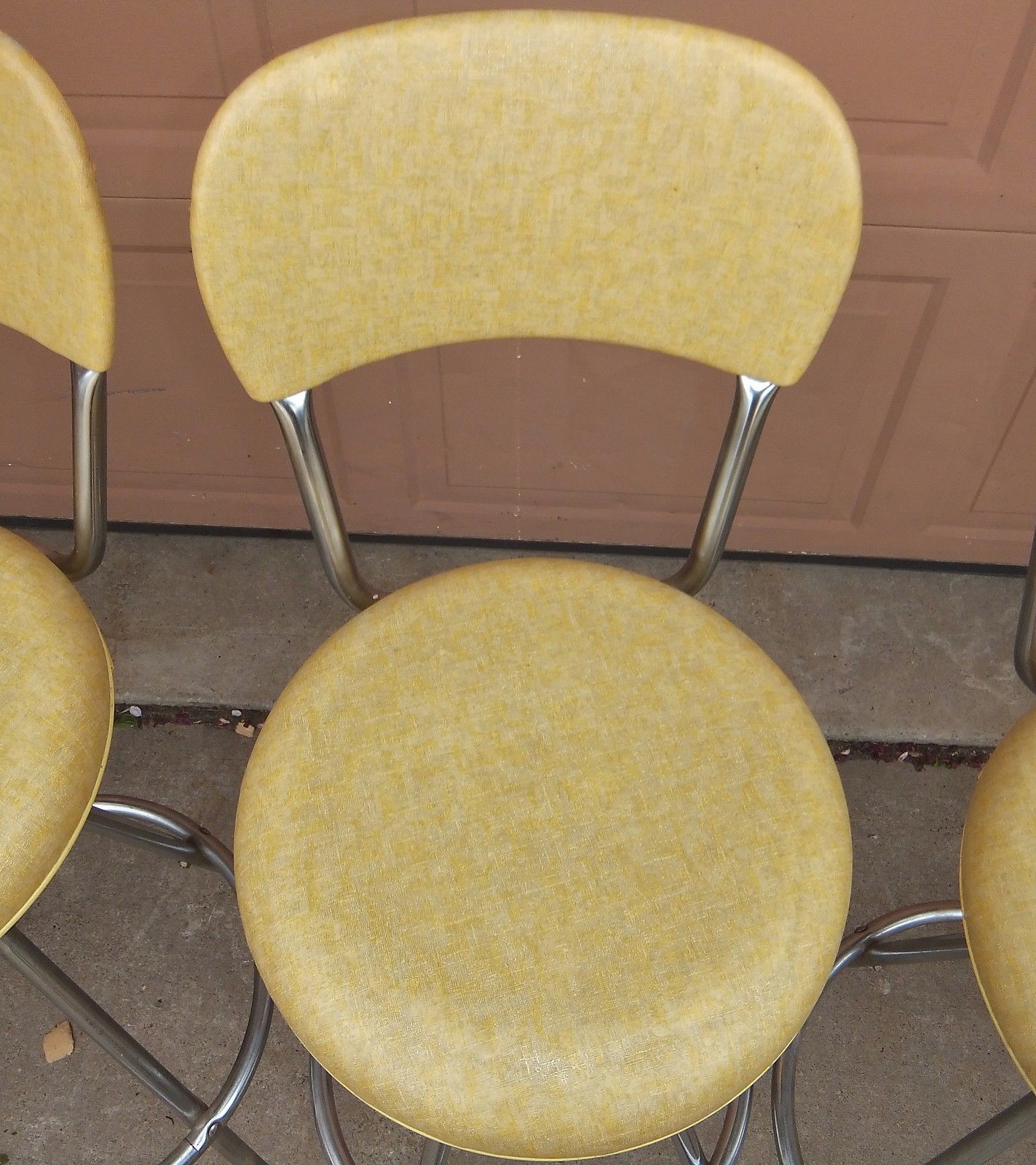 Vintage Mid-Century Cosco Chrome Swivel Bar Stools Good Chrome 6 pcs