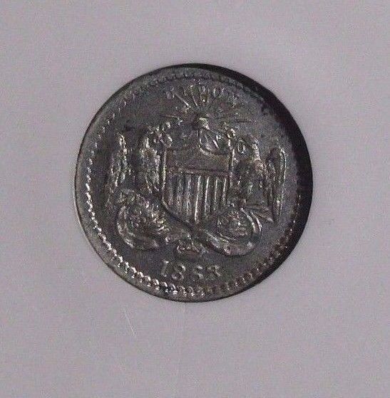 1863 Civil War Token;  F- 167/435e United We Stand NGC MS64 RARE High Grade