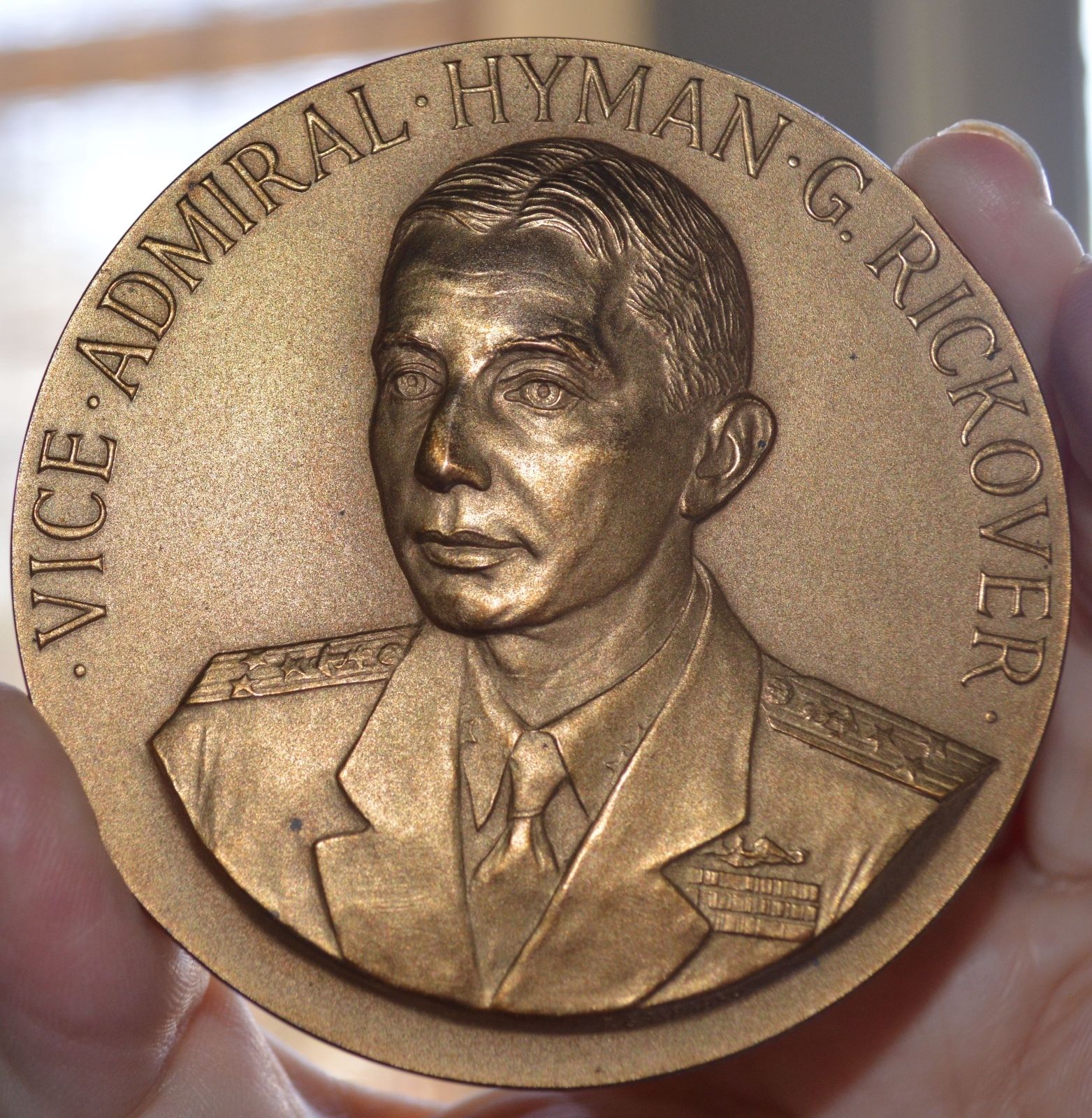 ADMIRAL HYMAN RICKOVER MEDAL FROM CONGRESS 1958 US MINT BRONZE MEDAL 3"