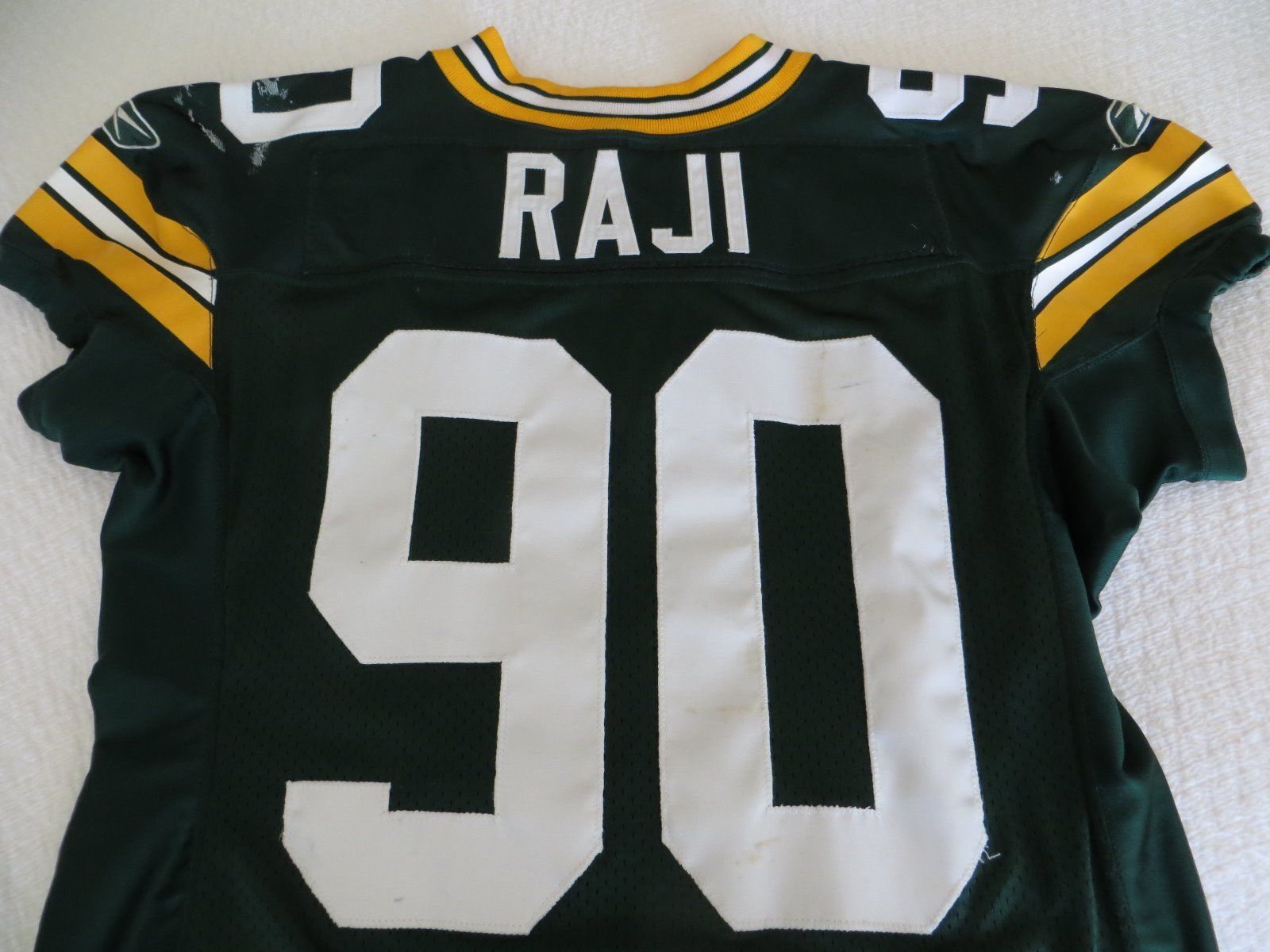 Green Bay Packers BJ Raji game worn used jersey 2010 Super Bowl Season