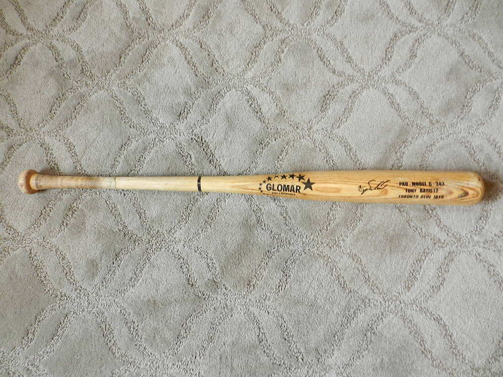 Tony Batista circa 1999-2001 Toronto Blue Jays game used bat autographed