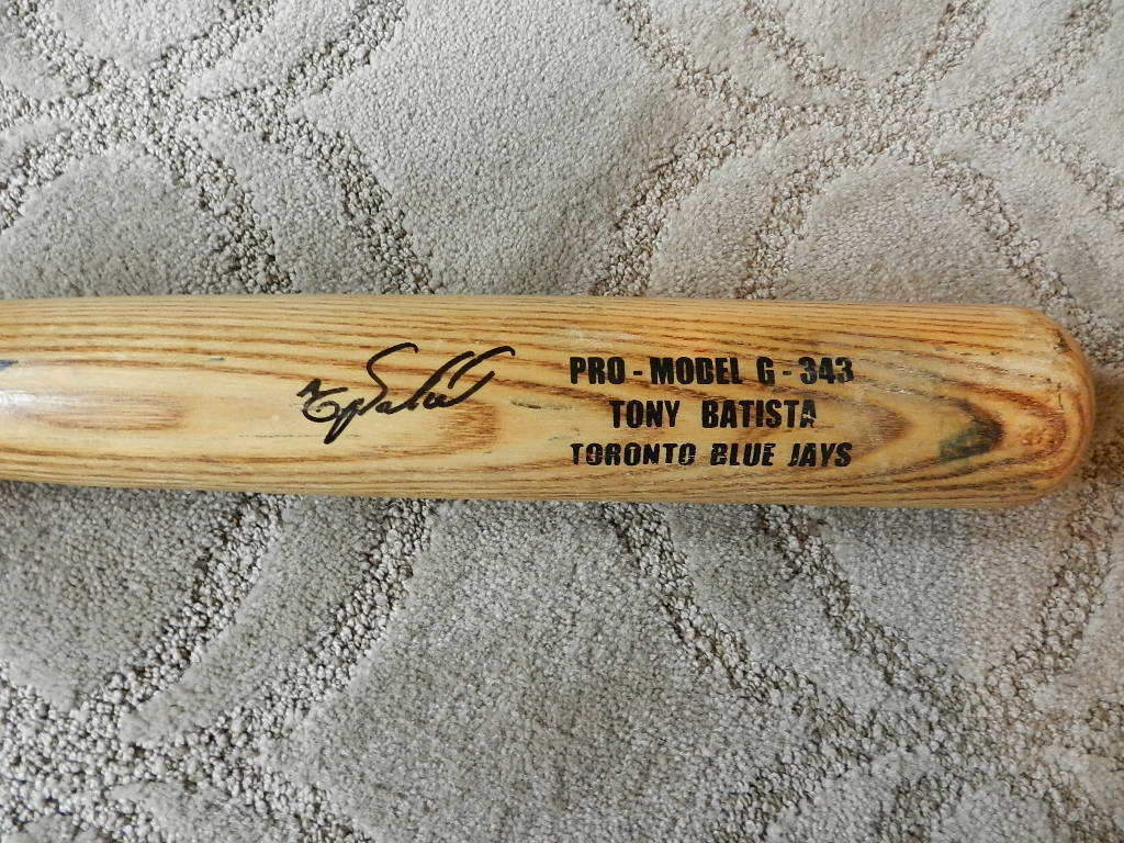 Tony Batista circa 1999-2001 Toronto Blue Jays game used bat autographed