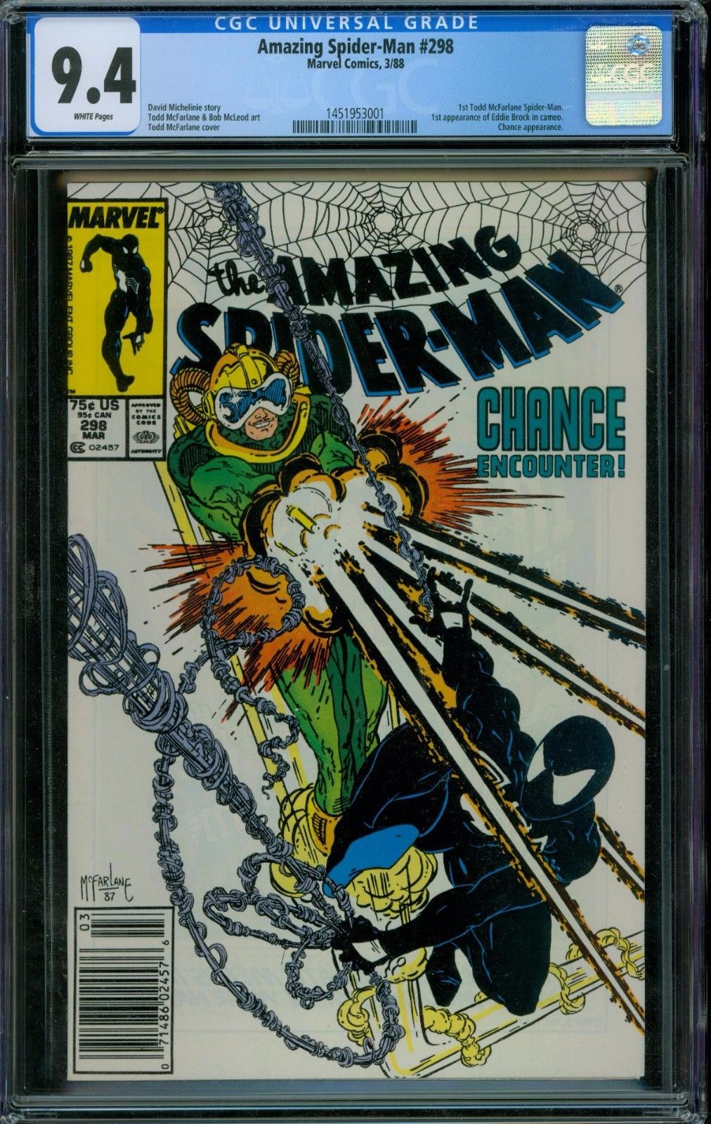 Amazing Spider-Man 298 CGC 9.4- White Pages