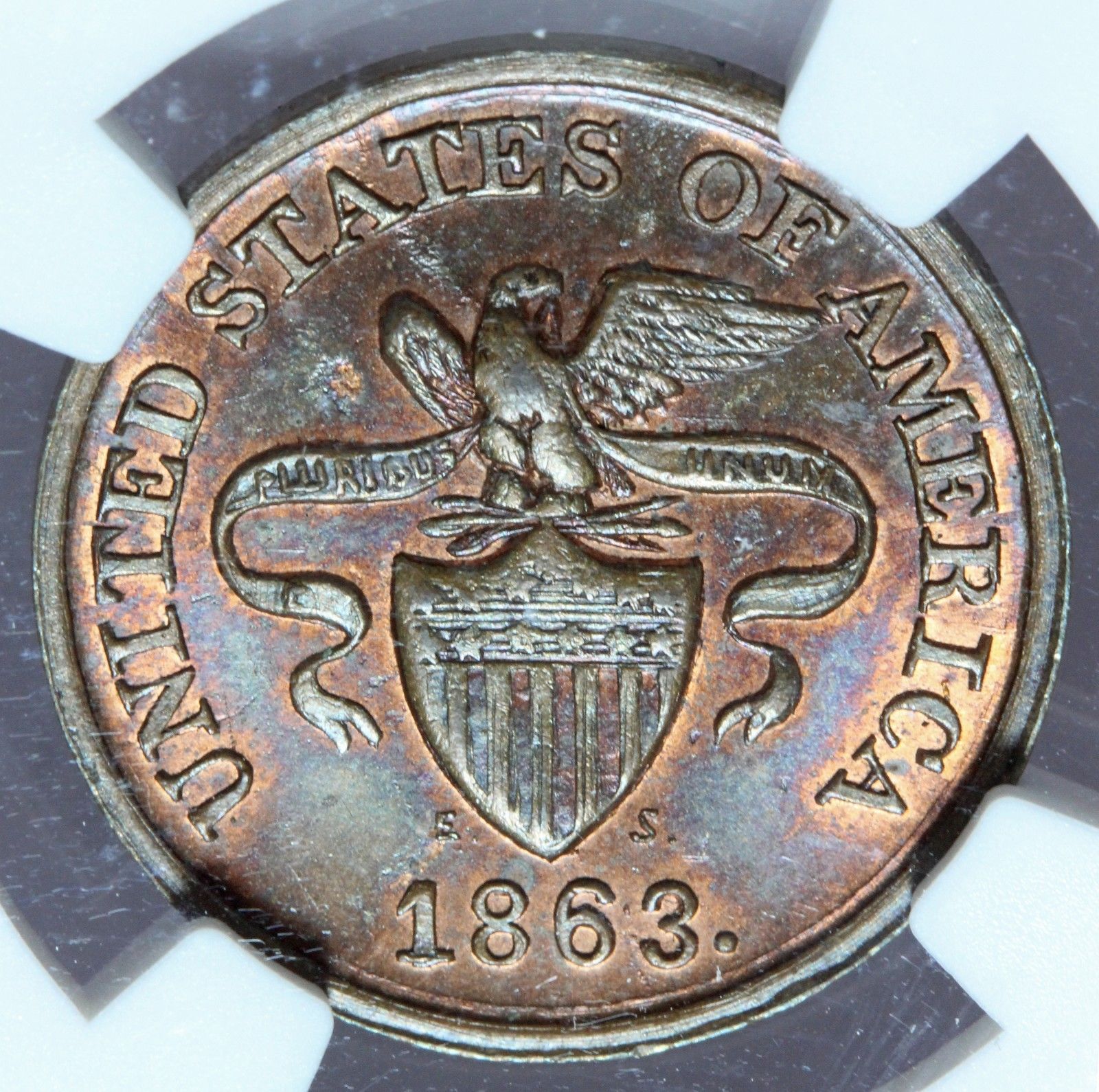 1863 New York NY Story & Southworth Civil War Token F-630BV-6a - NGC MS 65 BN