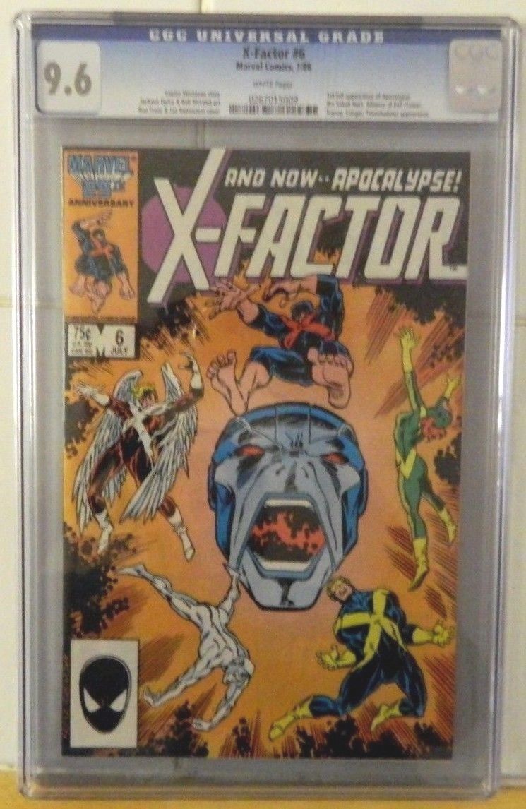 NM+ X-FACTOR #6 CGC 9.6 WHITE PAGES 1ST APOCALYPSE/MOVIE IS COMING/MARVEL COMICS