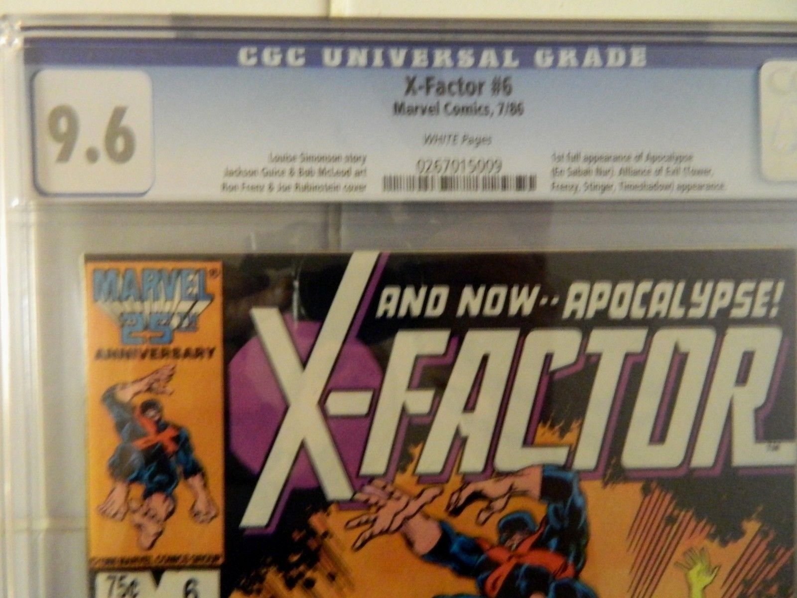 NM+ X-FACTOR #6 CGC 9.6 WHITE PAGES 1ST APOCALYPSE/MOVIE IS COMING/MARVEL COMICS