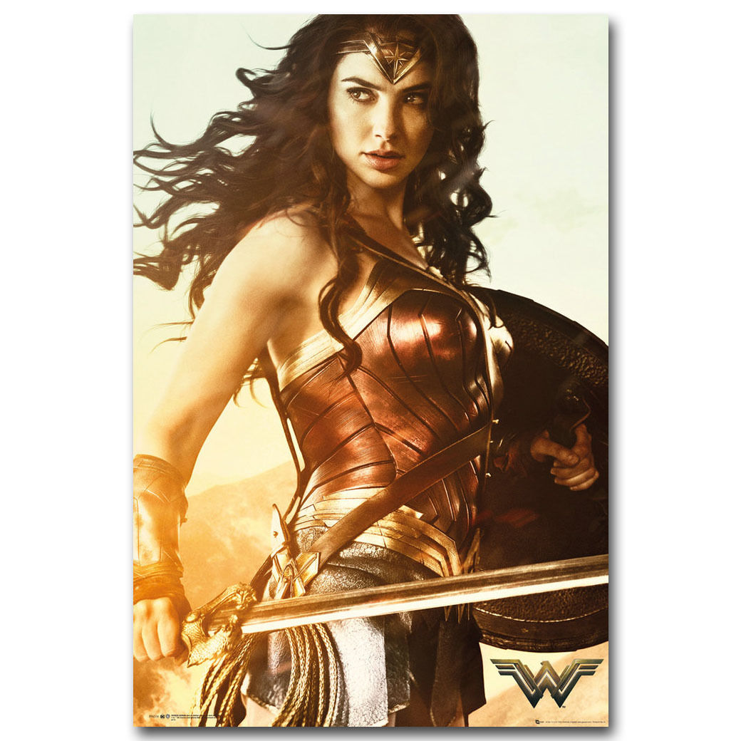 Wonder Woman Superheroes Movie Poster Silk Canvas Wall Art Decor 12x18 24x36inch