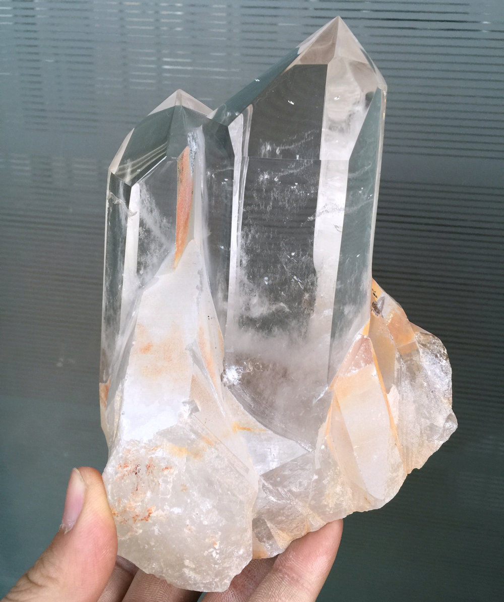 1500g Clear Natural Beautiful White QUARTZ Crystal Cluster Specimen