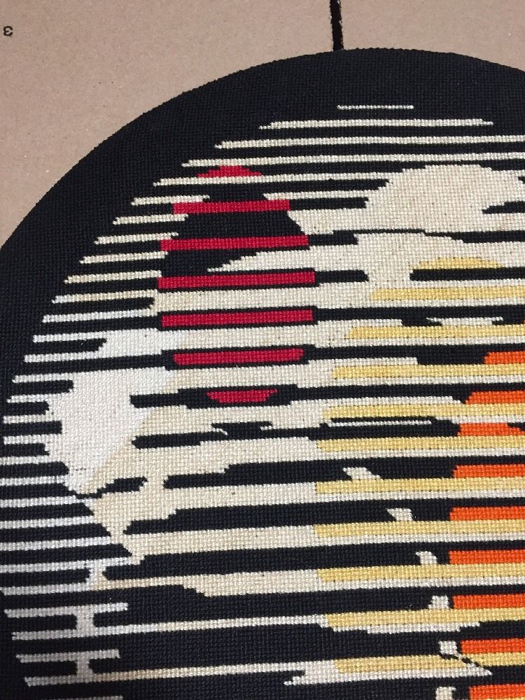 Mid Century Abstract Needlepoint Art Artwork Expressionist Modern