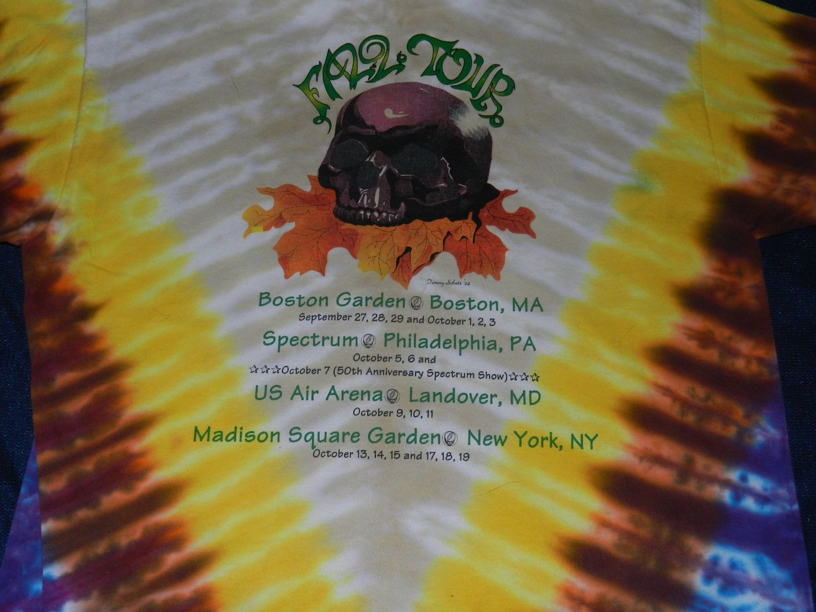 RARE  Grateful Dead Fall 1994 Pumpkin Concert Tour T Shirt (XL)