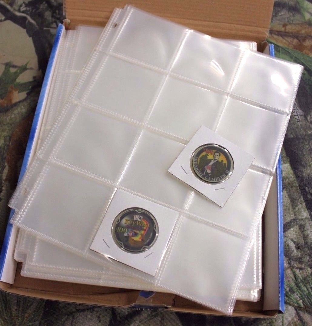 10x 12 Pocket Pages 2.5 x 2.5 GUARDHOUSE Archival Crown Coin Holders Stickers