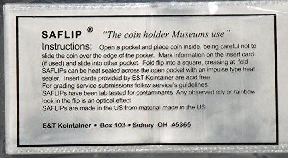 100 Coin Collecting Flips Saflip 2.5 x 2.5 Mylar Archival 2 Packs SALE Free USA