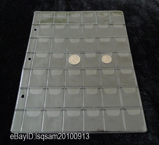 10 Pcs Album Pages 42 Pockets Coin Note Currency Holder 30*30mm Free Shipping