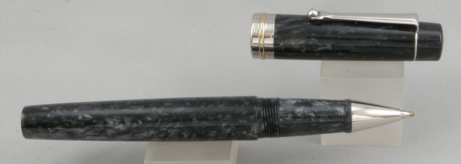 Delta Vintage Black & Rhodium Rollerball Pen - New In Box - Made In Italy