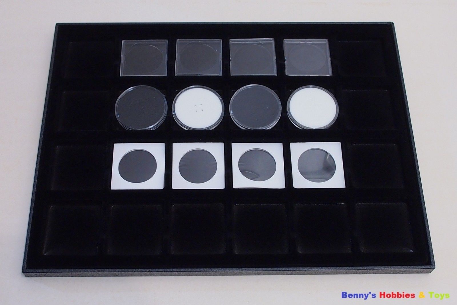 1 x New Display Tray (24 Grids) Storage Case for 2x2 Coins Flips & Snaps Holders