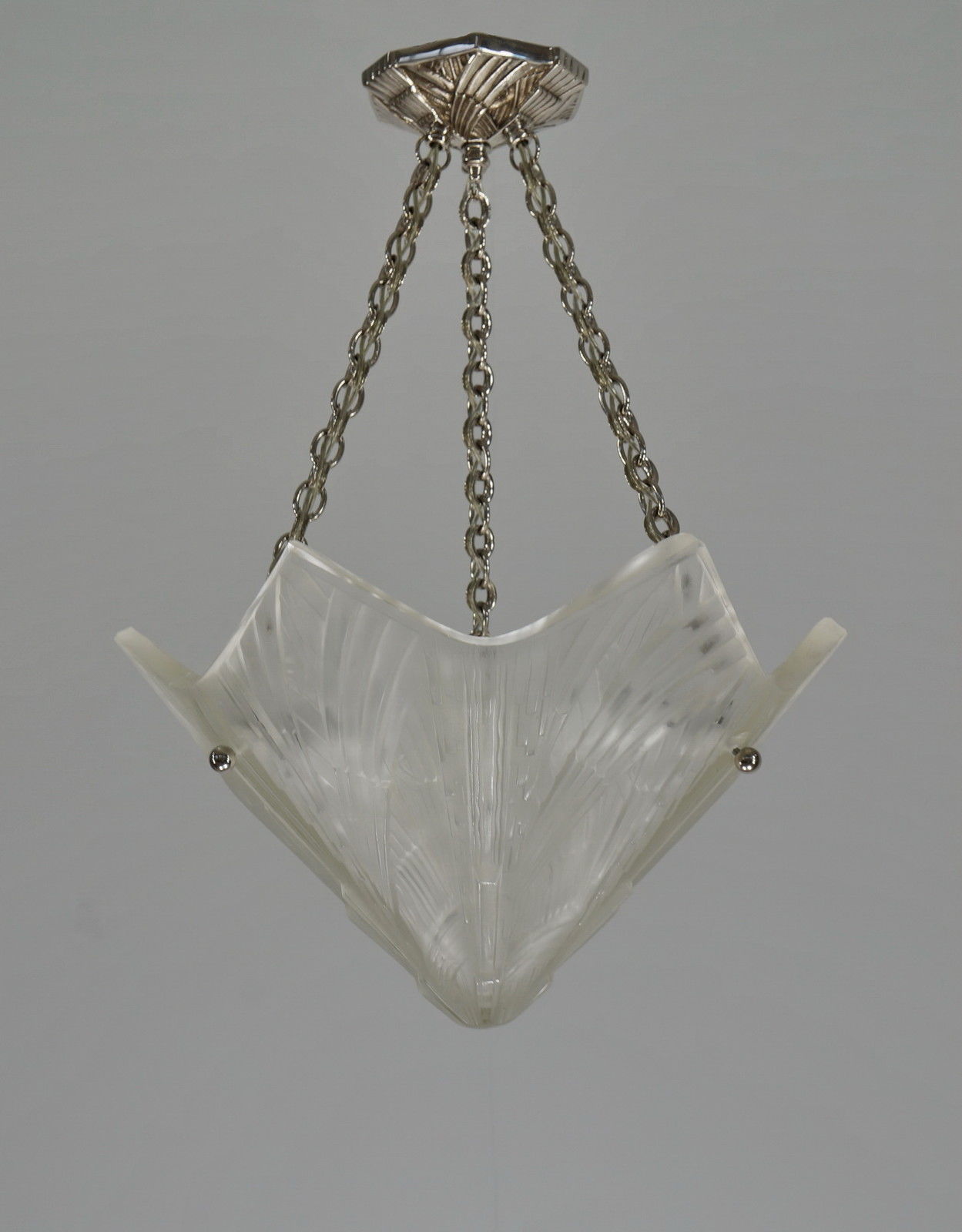 HETTIER & VINCENT : FRENCH ART DECO CHANDELIER . lustre pendant lamp muller era