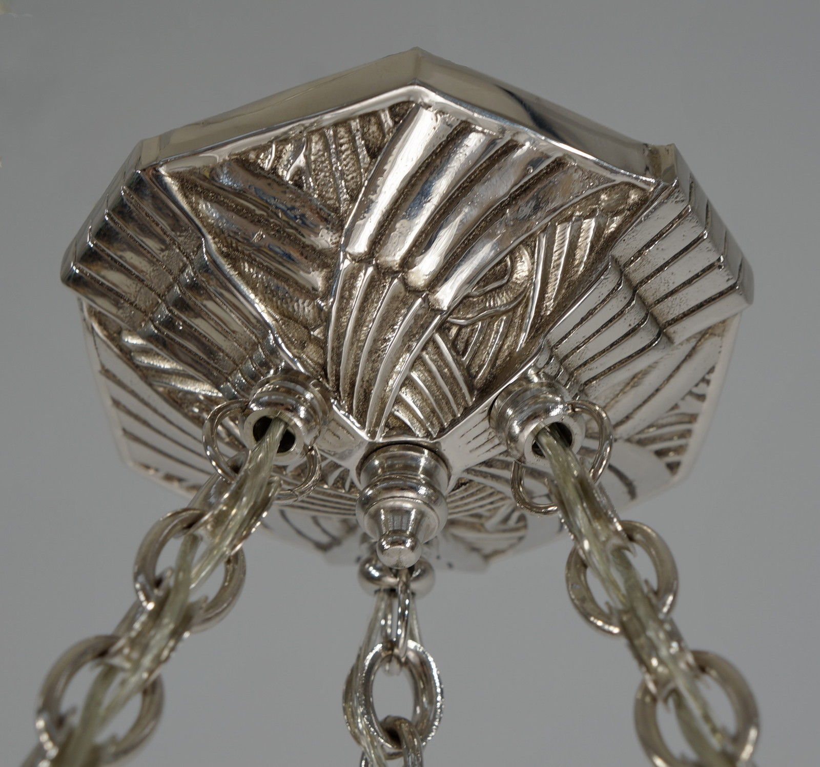 HETTIER & VINCENT : FRENCH ART DECO CHANDELIER . lustre pendant lamp muller era