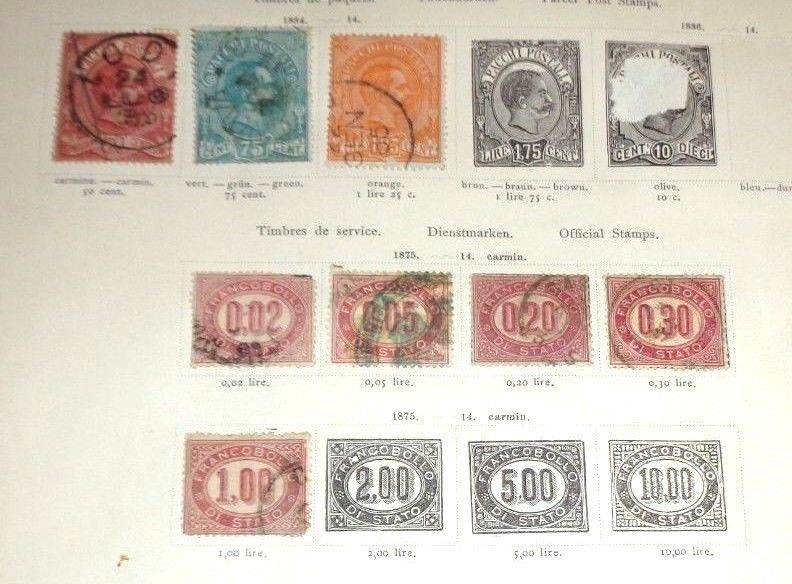 lot early Italy stamp mint used hinged to 19th C album pages