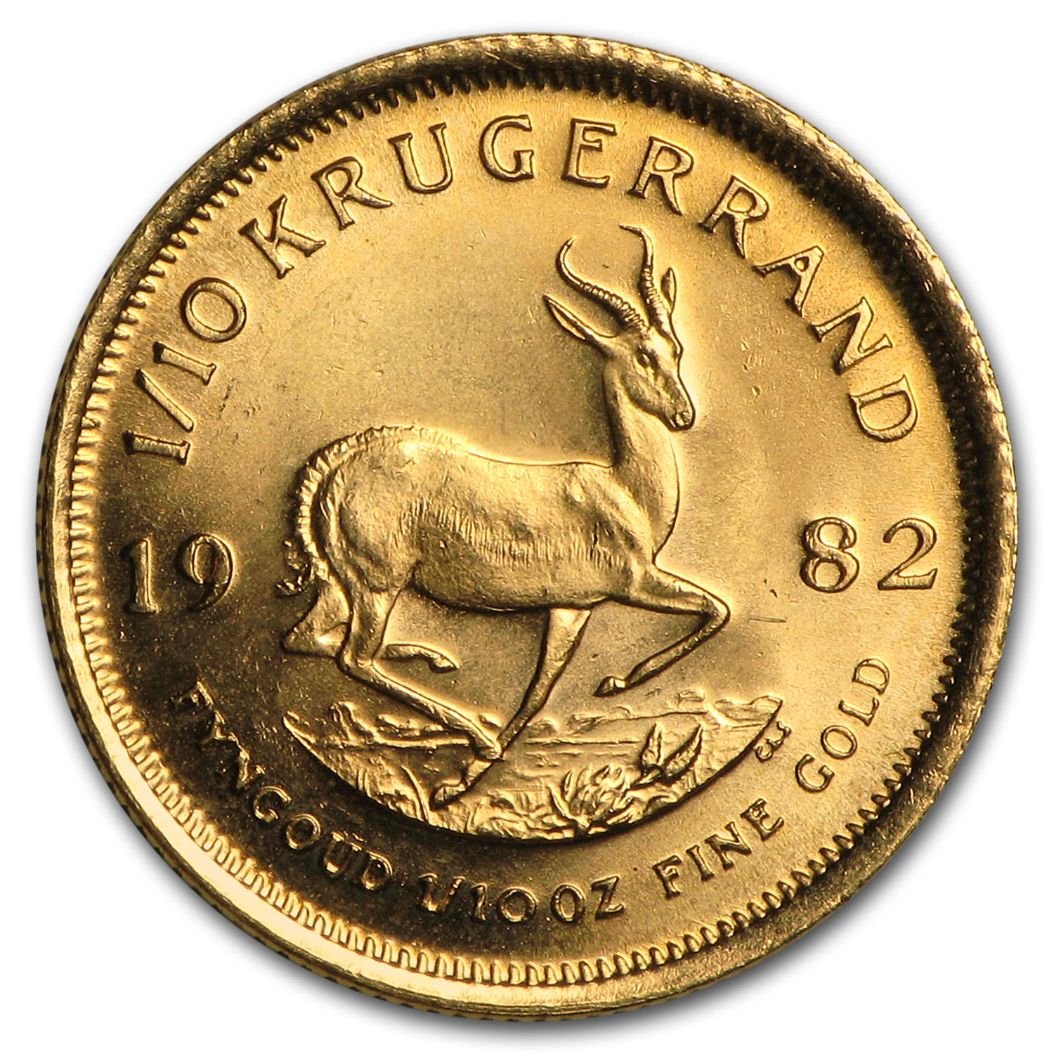 1982 South Africa 1/10 oz Gold Krugerrand BU - SKU #95247