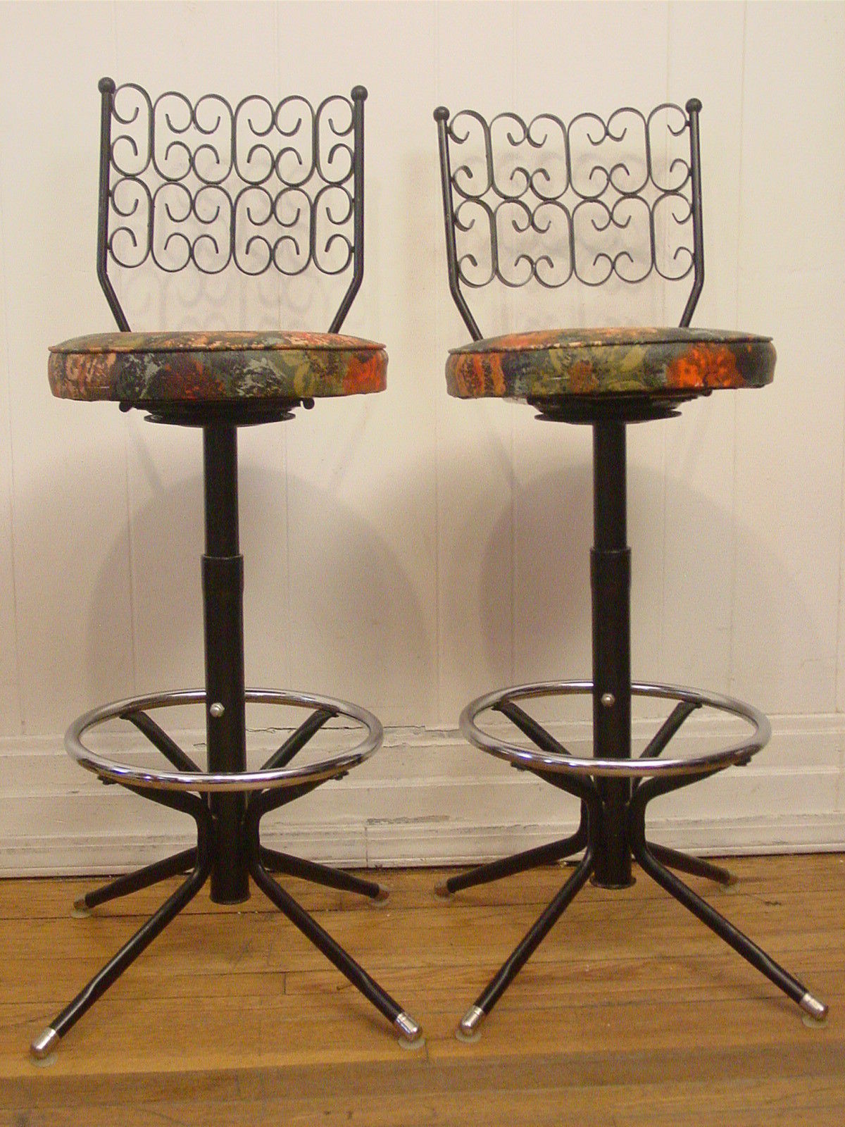 Vintage 1960s bar stools Arthur Umanoff mid century modern