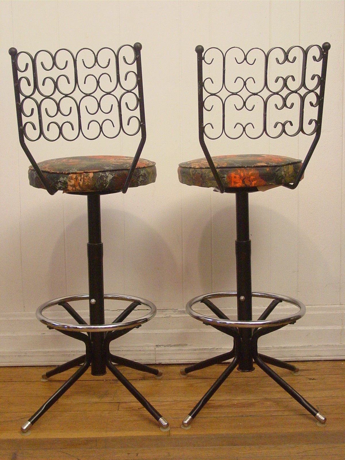 Vintage 1960s bar stools Arthur Umanoff mid century modern