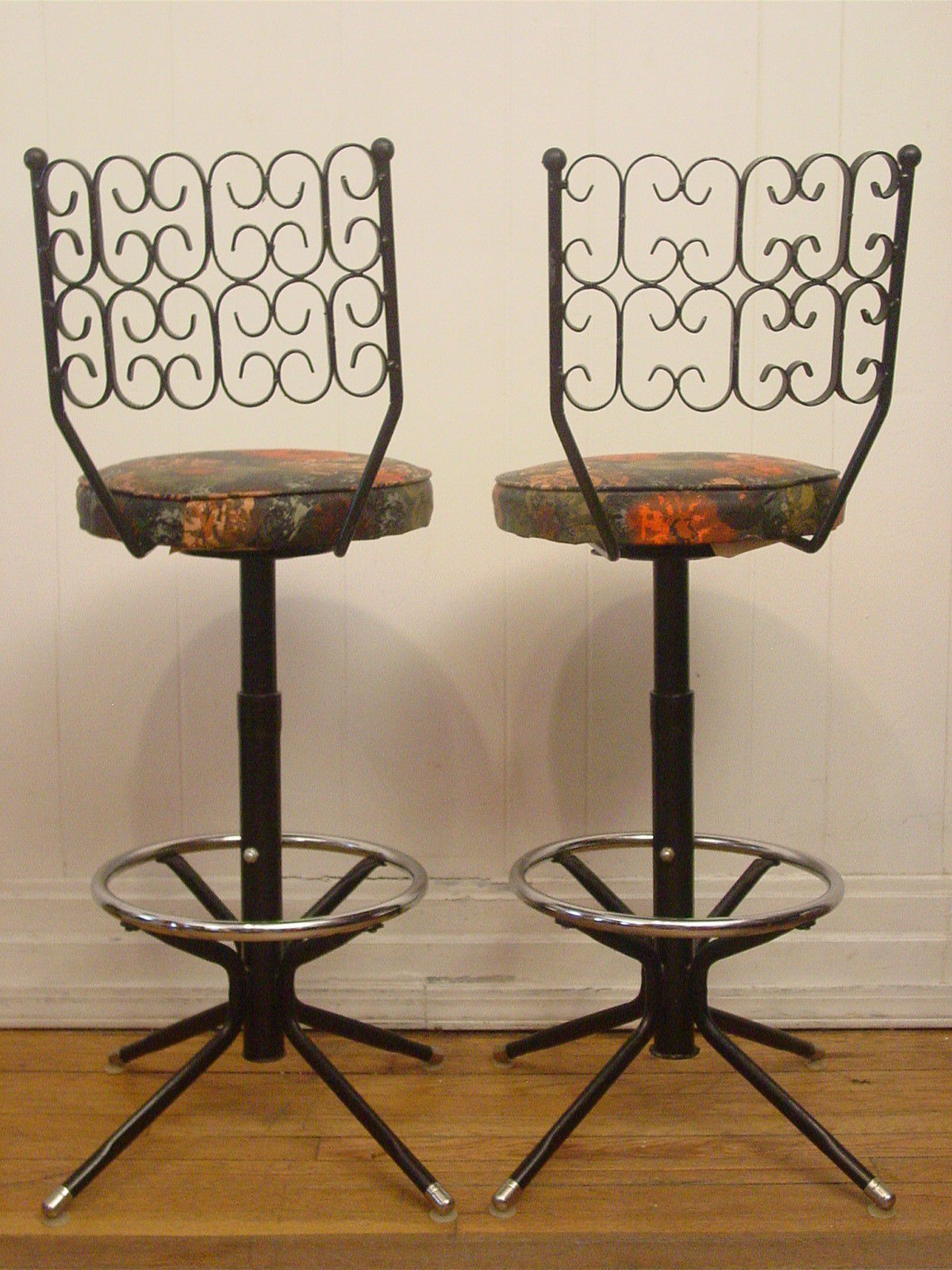 Vintage 1960s bar stools Arthur Umanoff mid century modern