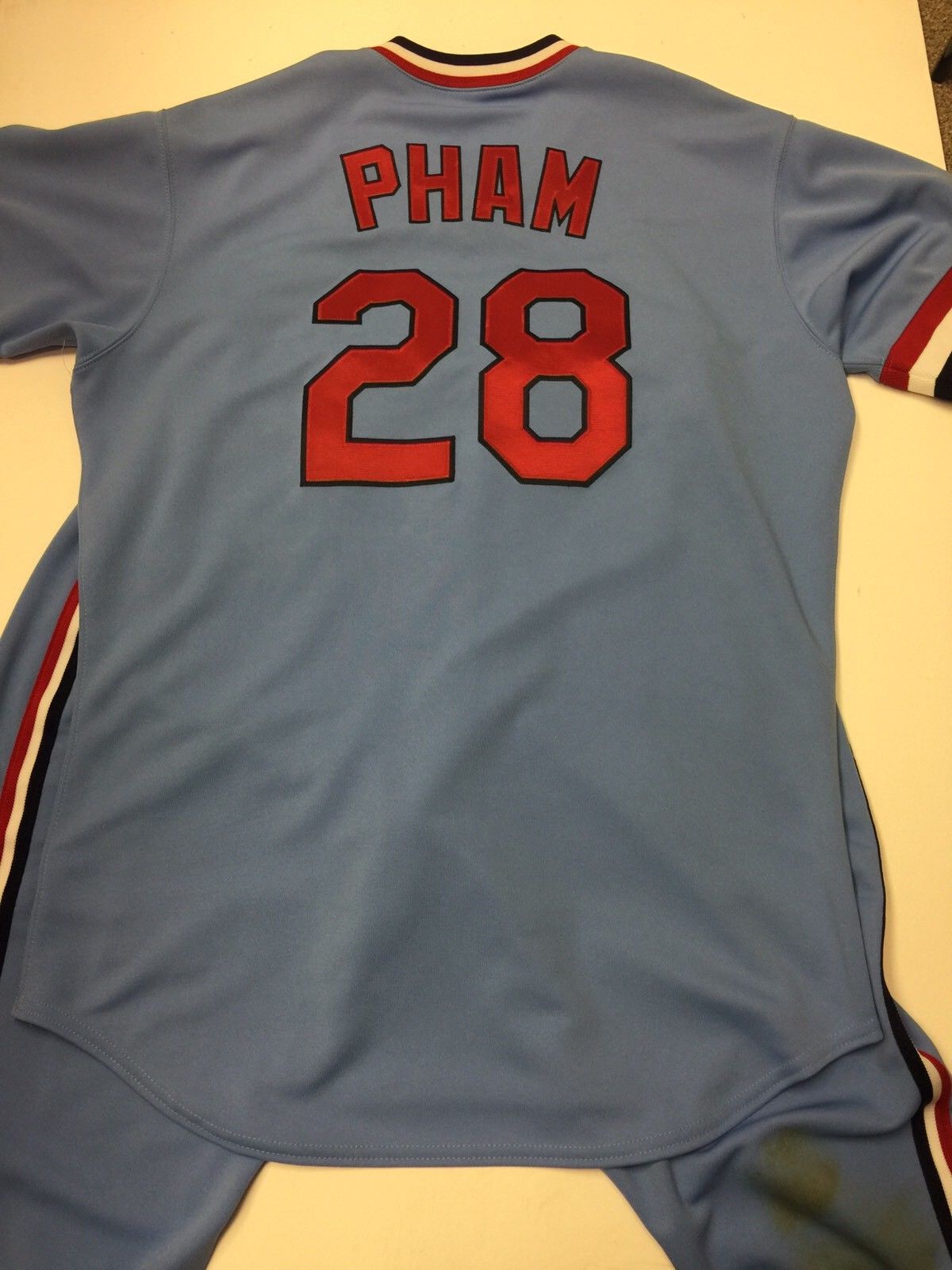 Tommy Pham St Louis Cardinals Game Used Worn Jersey 1984 TBTC - MLB Auth