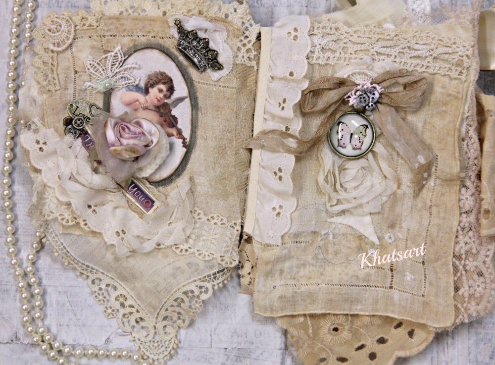 JESUSw/MARY ANGEL FabricCollage Book Album Journal ELITE4u By:KHATSART VALENTINE