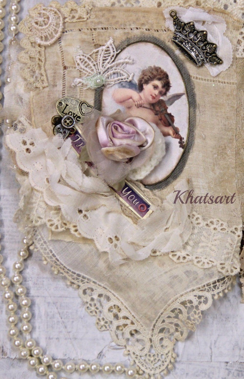 JESUSw/MARY ANGEL FabricCollage Book Album Journal ELITE4u By:KHATSART VALENTINE