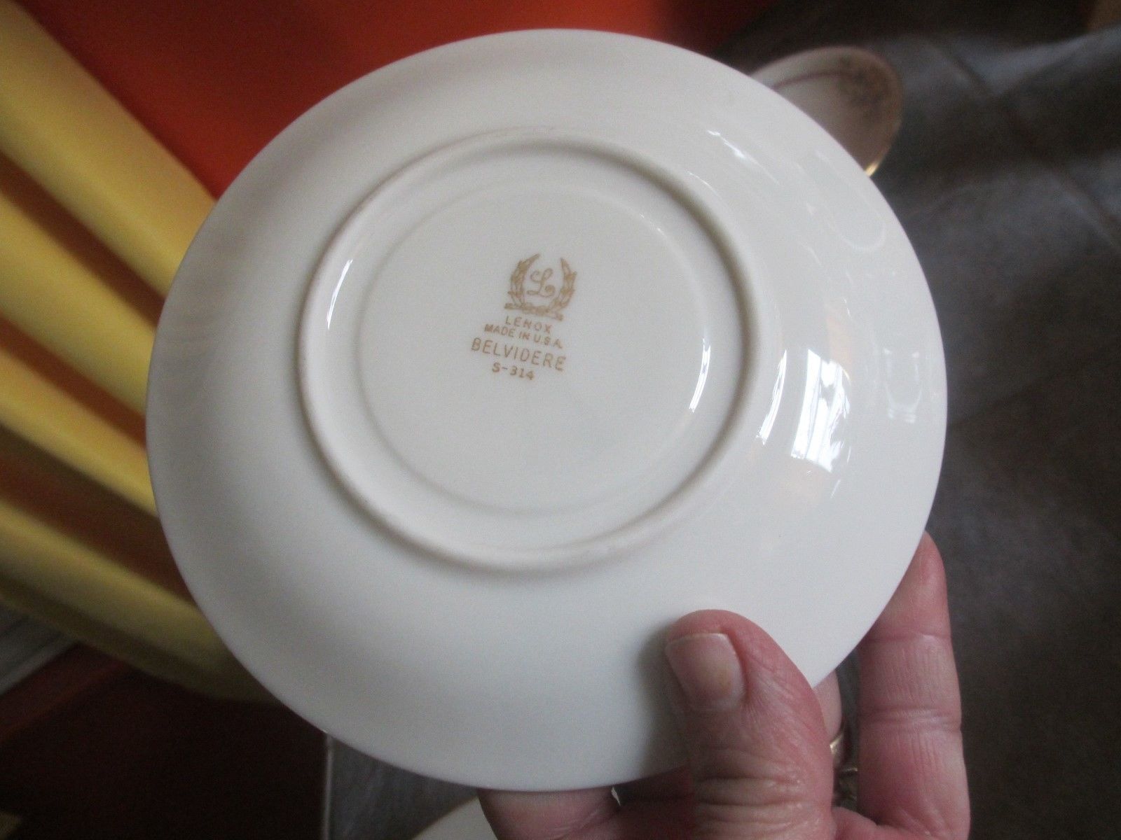 Set of 4 Vintage LENOX " BELVIDERE "  CUP & SAUCER SETS