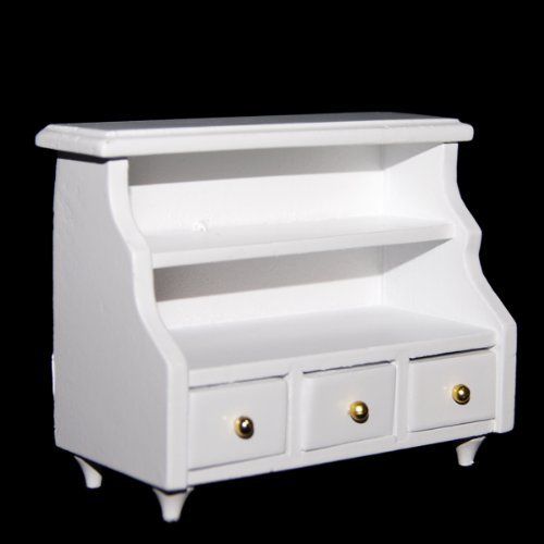 1/12 Dollhouse Miniature Furniture Bathroom Cabinet Toilet Cabinet White