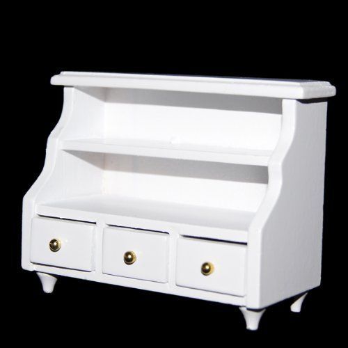 1/12 Dollhouse Miniature Furniture Bathroom Cabinet Toilet Cabinet White