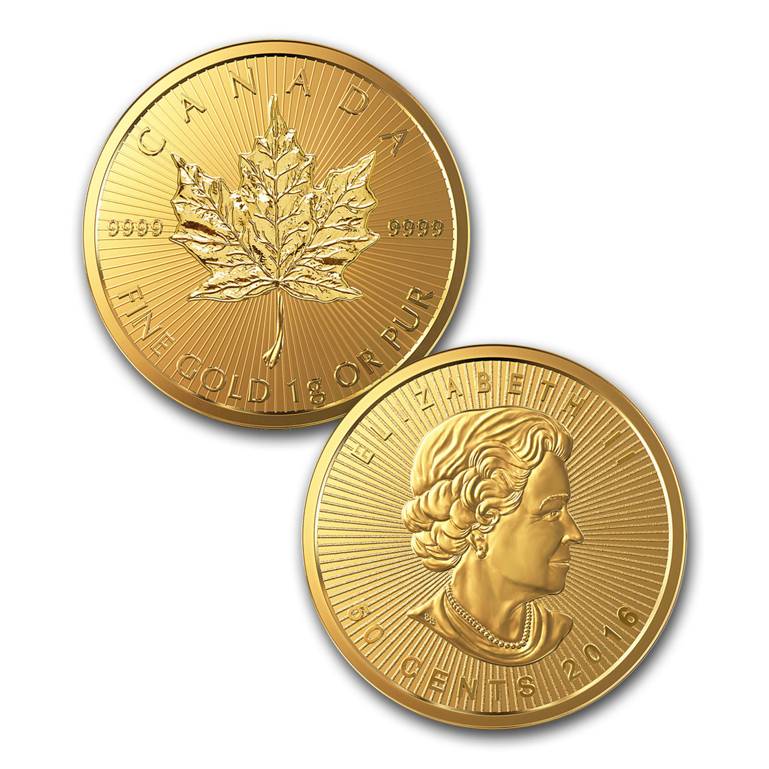 2016 8x 1 gram Gold Maple Leafs - Maplegram8™ (In Assay Sleeve) - SKU #94816