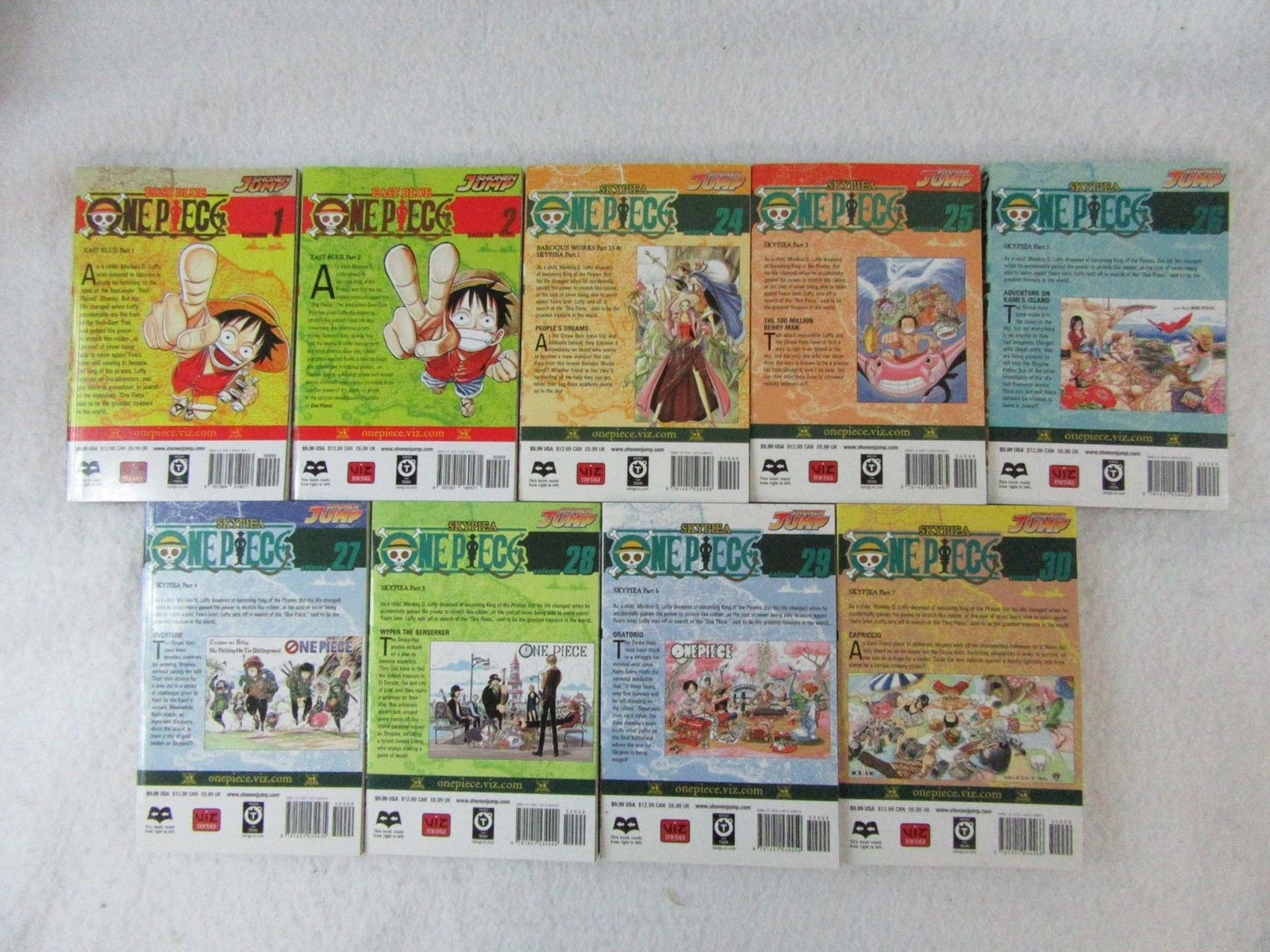 Lot of 14 Elichiro Oda ONE PIECE 1 2 24-30 32 35-37 50 Viz English Manga