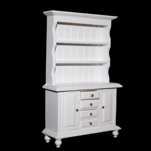 1/12 Dollhouse Miniature Furniture Multifunction Wood Cabinet Bookcase White ED