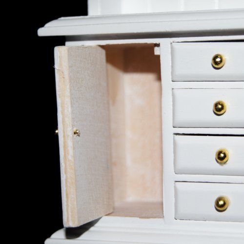 1/12 Dollhouse Miniature Furniture Multifunction Wood Cabinet Bookcase White ED