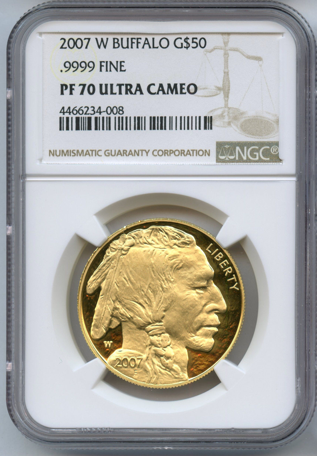 2007-W $50 American Buffalo 1 oz Gold NGC PF 70 Ultra Cameo