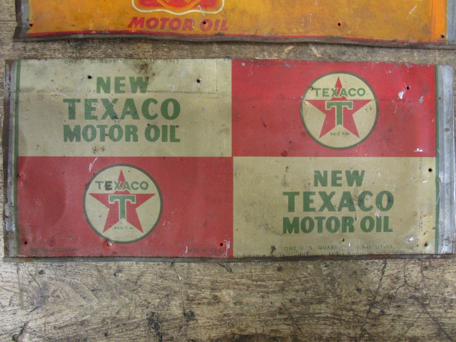 Lot of 4 Vintage Motor Oil Cans- Pennzoil Owls, Shell, Texaco