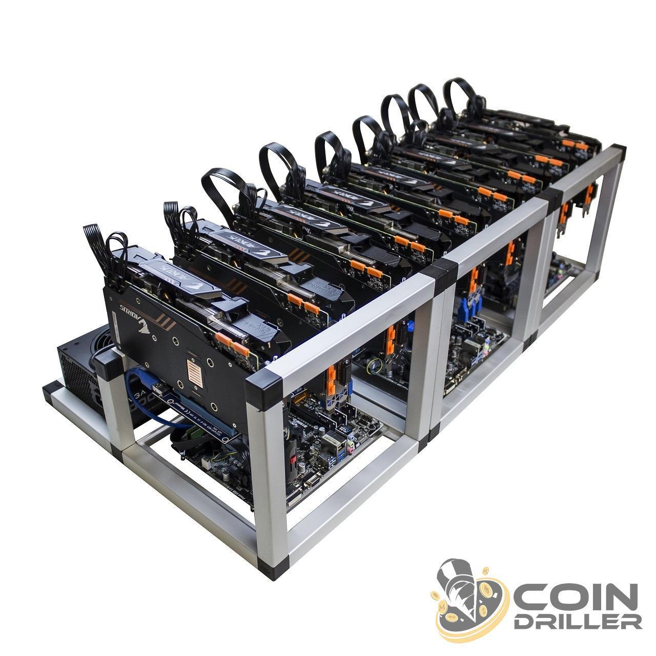 CoinDriller Zcash GPU Mining Rig 6750 Sol/s 360 MH/s 9x GTX1080TI Crypto Miner